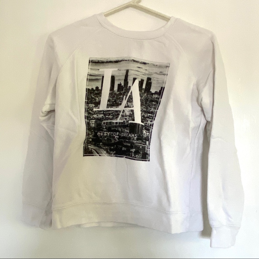 small white graphic sweatshirt